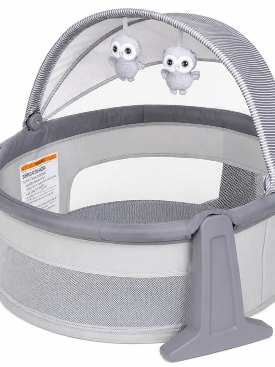 Other - Gray Baby Playpen with Owl Toys